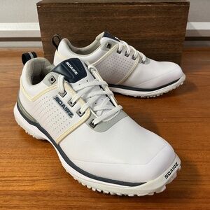 Sqairz Men Speed Mesh White Spiked Golf Shoe Size 8